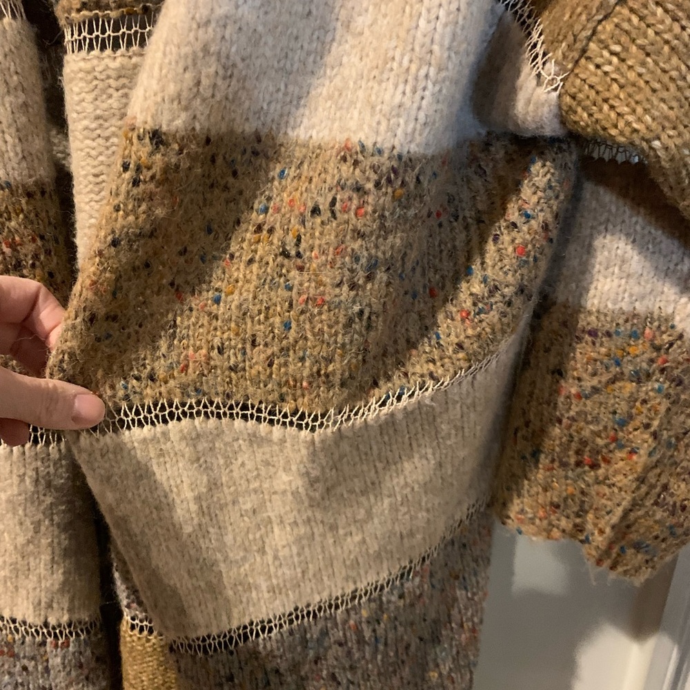 Cozy Patchwork Knit Sweater - Multicolor - image 6